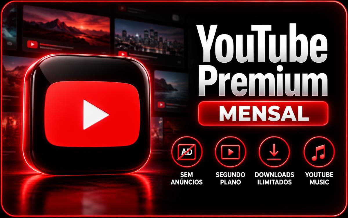 YouTube — plano mensal